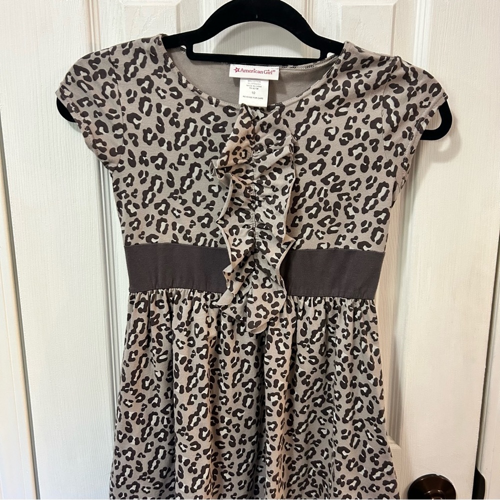 American Girl Leopard Print Dress Girls Size 10 EUC